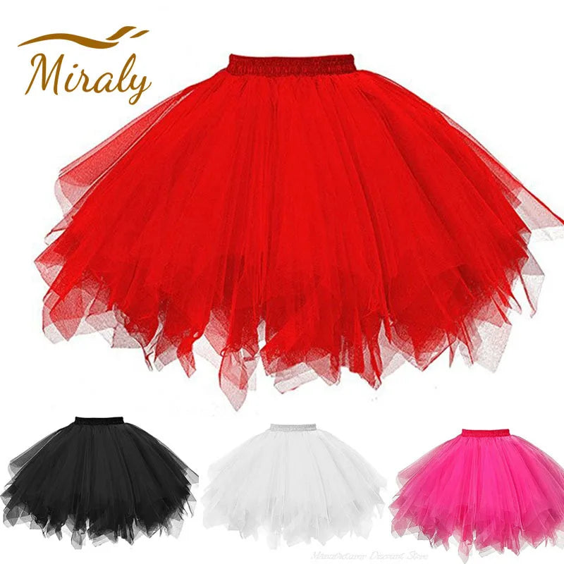 jupe tutu tulle rouge noir blanc vintage élastique dentelle junior mini translucide été femme