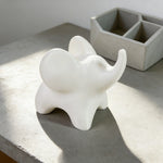 statue éléphant blanc moderne minimaliste décoration 7cm 6cm 29g rond lisse opaque