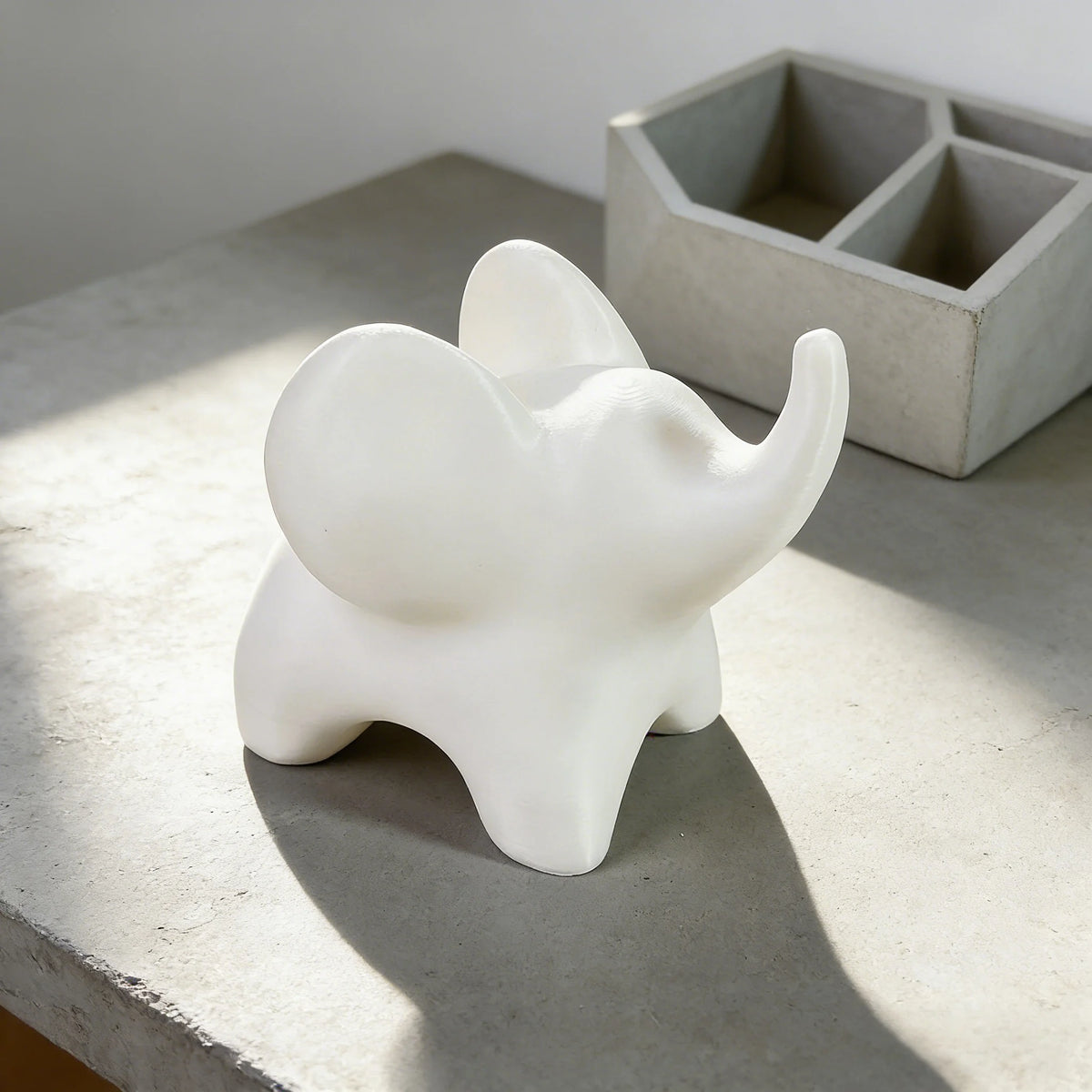 statue éléphant blanc moderne minimaliste décoration 7cm 6cm 29g rond lisse opaque