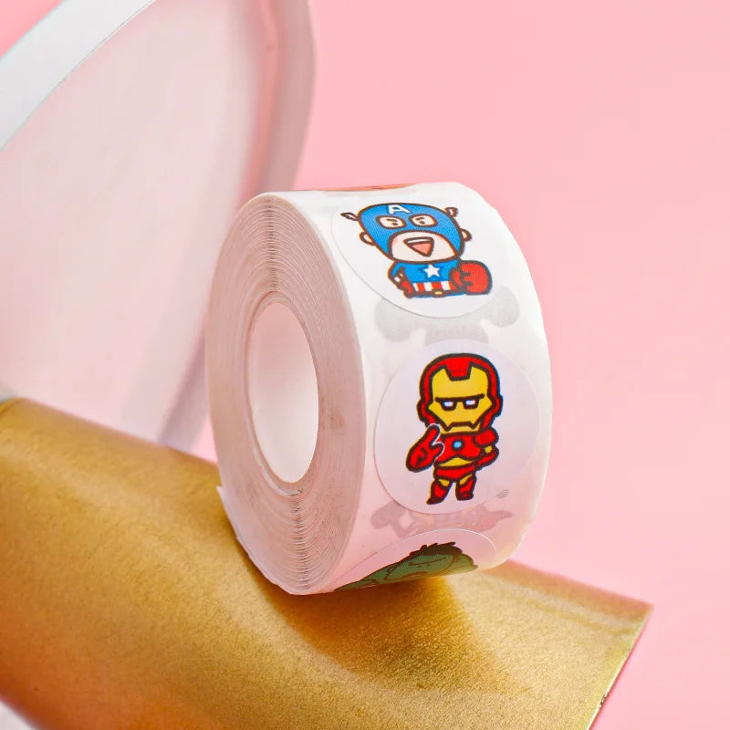 sticker cartoon super héros géométrique blanc rouge bleu vert doré adhésif bricolage scrapbooking enveloppe