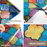 film fenêtre multicolore motif feuilles clover moderne adhésif isolation uv décoration chambre facile installer
