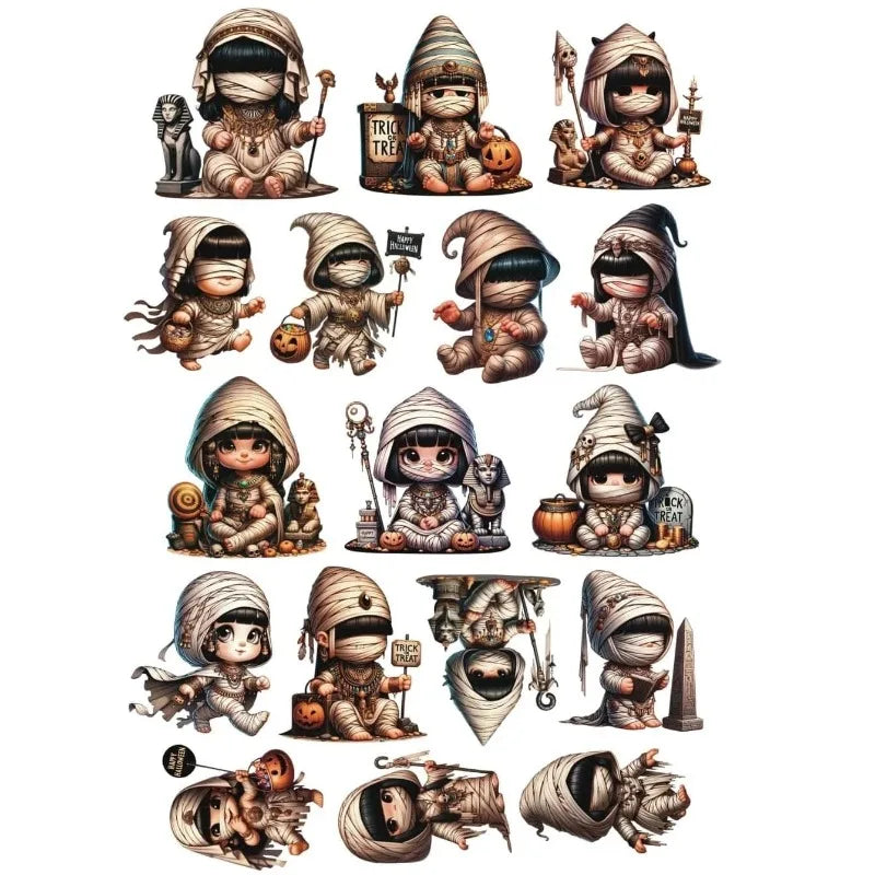 stickers halloween dessin animé enfants bandages pommes pin citrouille trick or treat