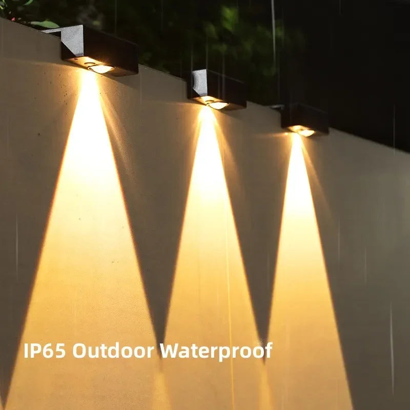 lumières solaires extérieures moderne appliques murales noires ip65 led clips
