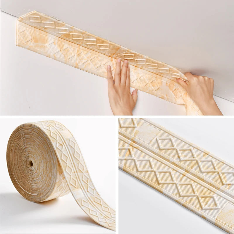 ruban auto adhésif diamant 3d moderne blanc marron gris clair beige
