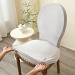 Housse chaise velours gris classique protection mariage banquet maison
