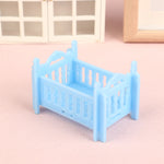 lit poupée barreaux arc decoratif set deux couleurs rose bleu clair maison poupées accessoire