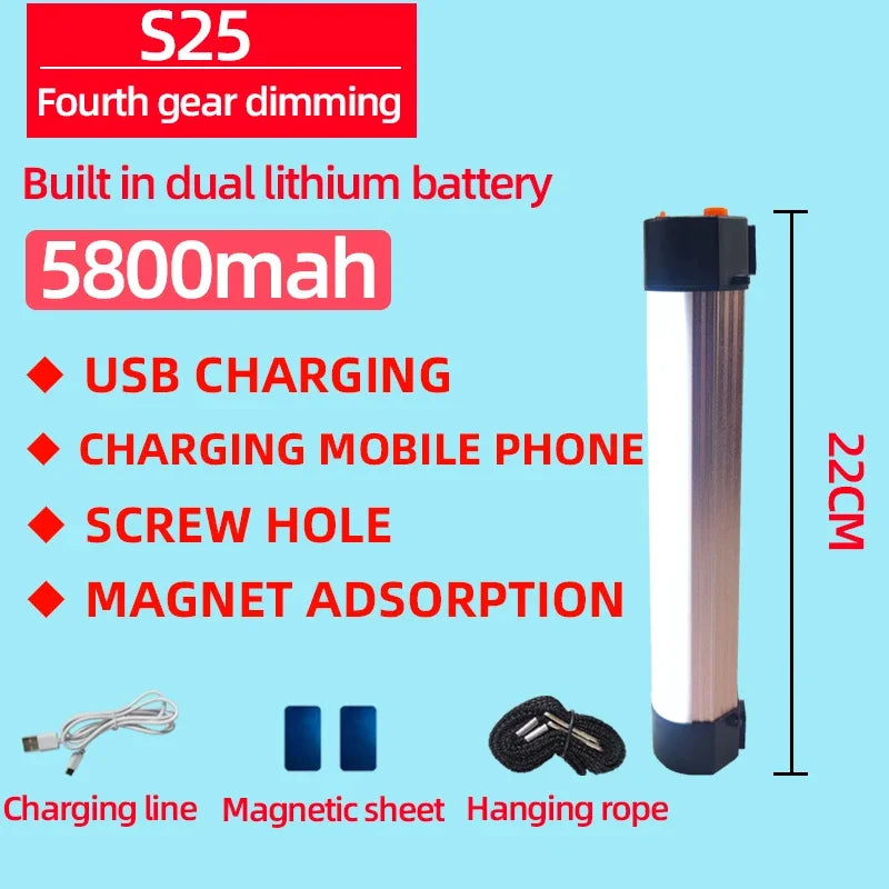lampe led rechargeable camping tube alu blanc orange moderne minimaliste