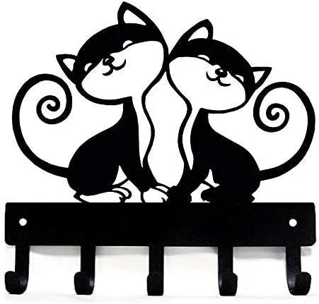 porte clefs mural noir silhouette chien pattes moderne decoration maison objet decoratif