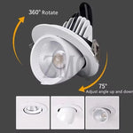 Spot LED Downlight 10W 20W 30W 40W Blanc Grille Refroidissement Moderne Clips Fixation