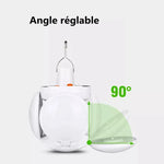 lampe solaire rechargeable éclairage extérieur camping indicateur charge cale blanc moderne