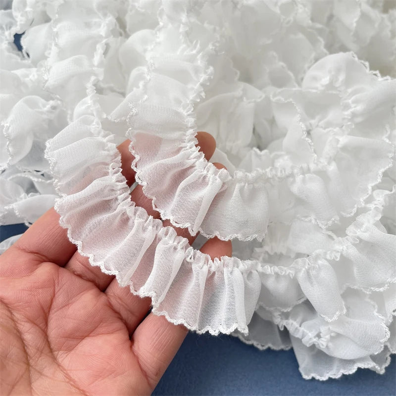 ruban franges blanc polyester durable largeur constant ruban decoratif projet couture aspect romantique