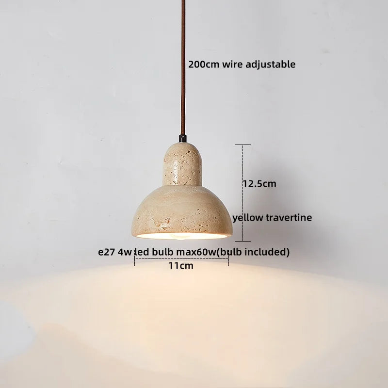 suspension lumineuse moderne pierre naturelle blanc brun lustre salon cuisine chambre minimaliste