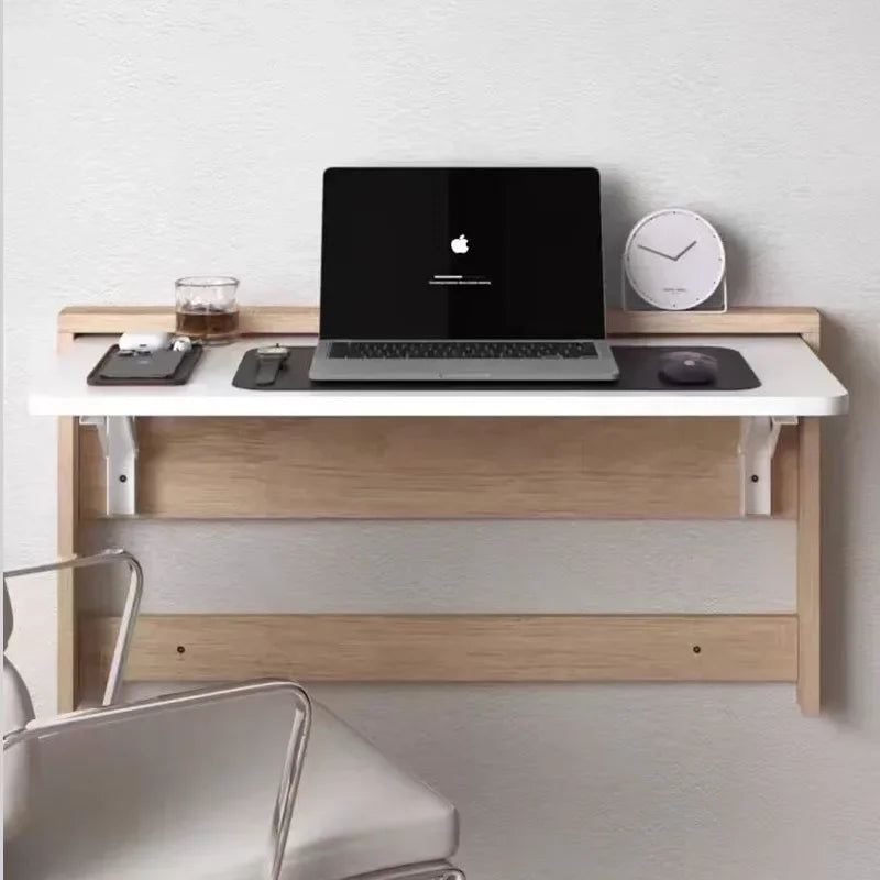 table pliable murale bois blanc moderne minimaliste souris clavier bloc notes