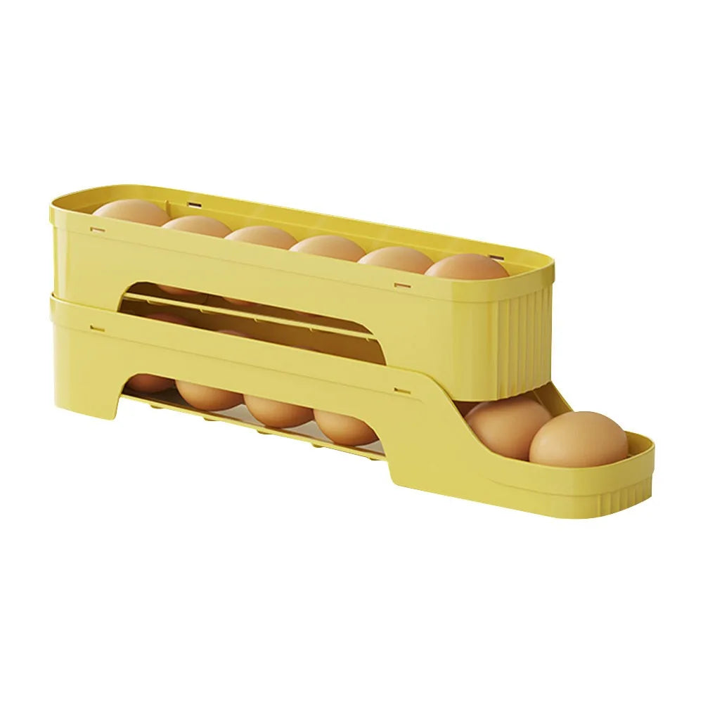 rangement d'oeufs moderne plié vert jaune beige durable cuisine réfrigérateur organisation pratique économique efficace