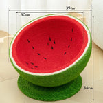 lit chat forme pastèque vert rouge texture graines escalade jouet original ludique