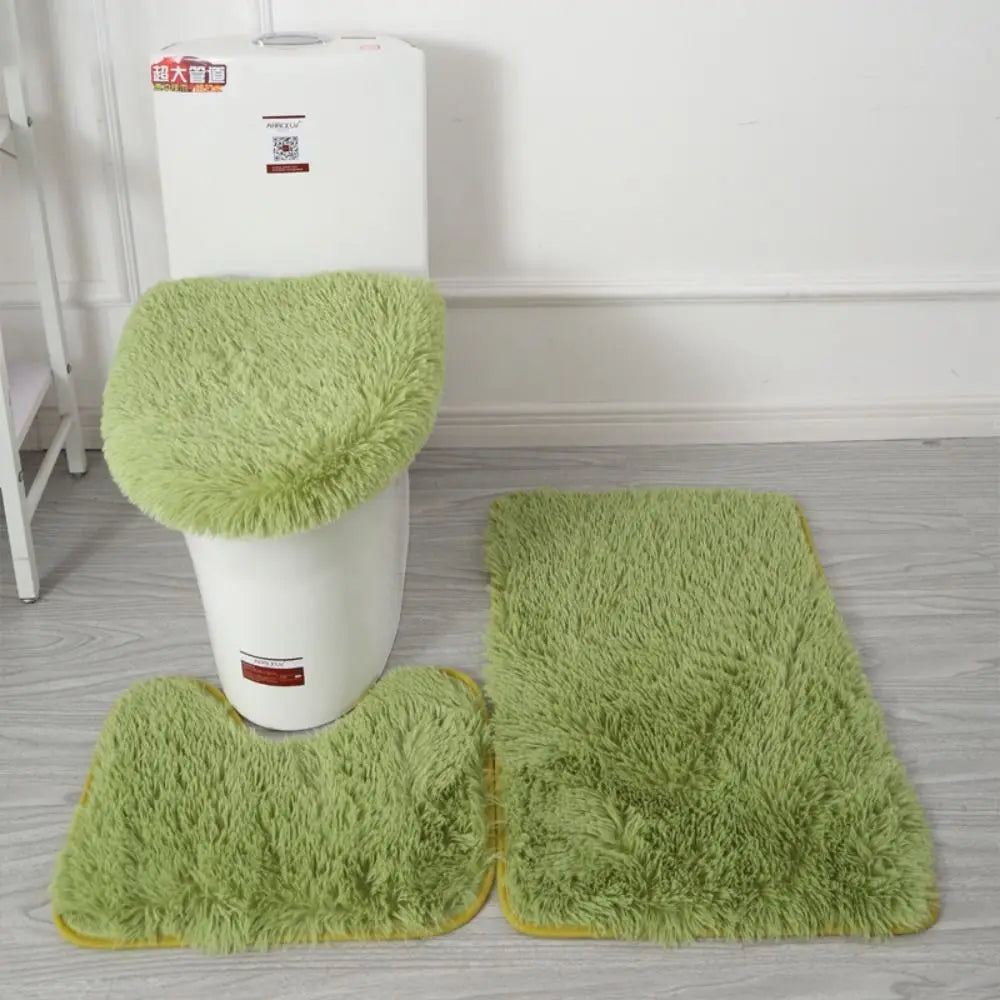 tapis toilette ensemble peluche douce moderne beige gris rose noir vert orange violet blanc