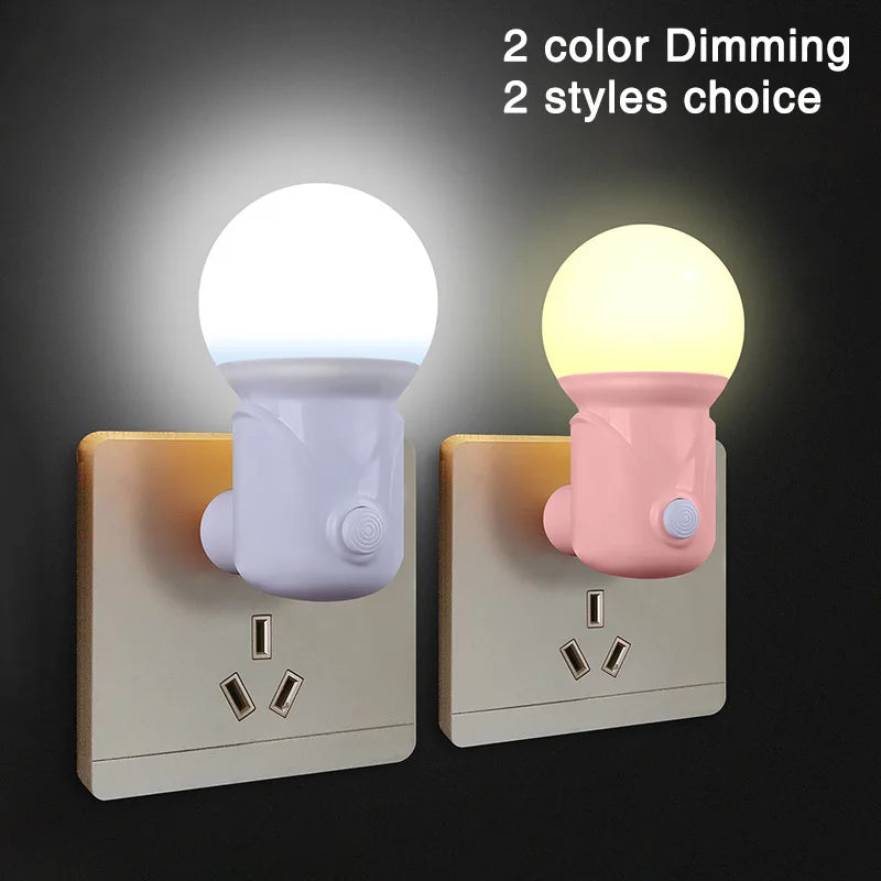 veilleuse led rose violet bleu blanc moderne minimaliste prise électrique chambre bébé lumière douce