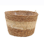 paniers tissés main rustiques différents naturel beige clair intérieur extérieur