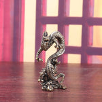 statuette dragon argenté écailles sculptural antique décor maison cadeau fête saison unique