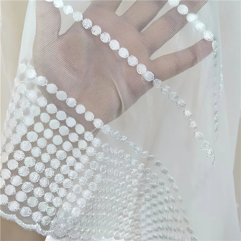 rideau transparent moderne blanches brodées fenêtre clips chambre salonhôtel