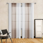 rideau gris blanc moderne translucide tissu lin coton carreaux panneaux chambre salon