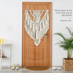 suspension décorative macramé franges boho chic beige clair crochets moderne