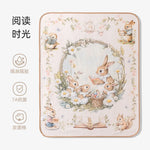 tapis bébé imperméable lavable 50x70cm illustrations canards lapins doux enfantin beige rose bleu