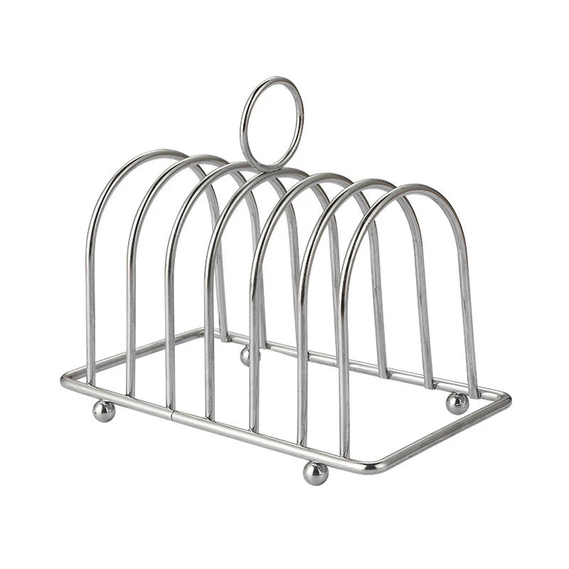 organisateur tranches pain argenté réfrigérateur toast holder slicer rangement rétro utilitaire pieds billes