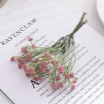 bouquet artificiel fleurs petites naturel minimaliste rose blanc bleu marron tiges intérieur mariage anniversaire
