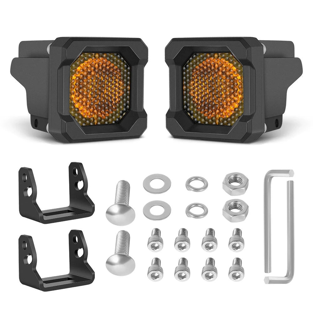 feux travail led noir 50w ip68 étanche ajustables haute luminosité off road unique optique