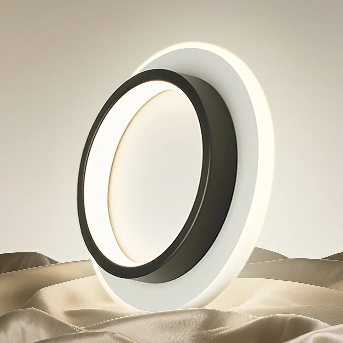 plafonnier led moderne noir blanc rond flux lumineux 249 2000 90 260 surface minimaliste