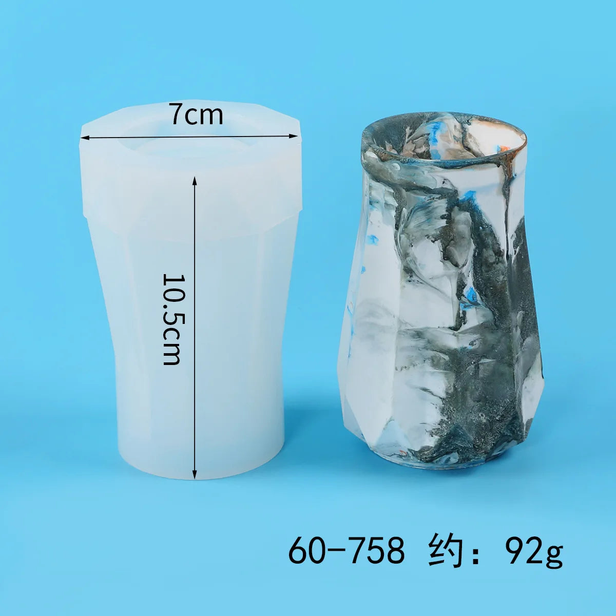moules silicone vase décoratif texturé moderne opaques variés couleurs bleu vert blanc