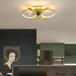 lampe moderne anneaux led dimmable télécommande couleur or noir blanc