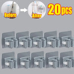 rangements adhésifs clips balai aspirateur moderne transparent blanc gris multifonctionnels