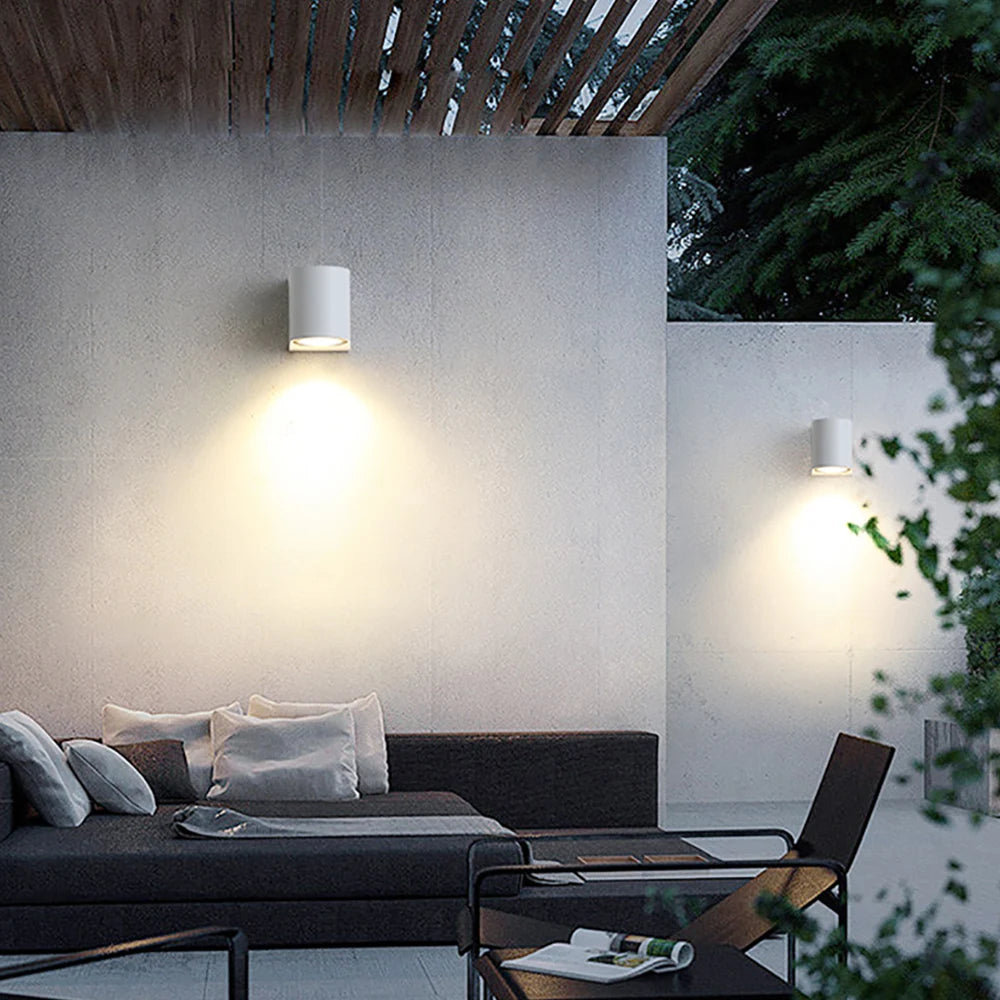 applique murale led moderne ip65 gu10 éclairage intérieur extérieur noir blanc