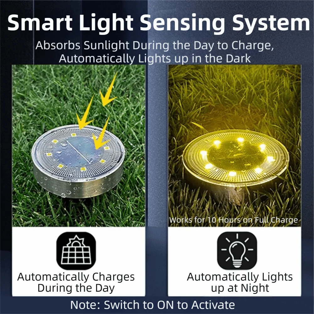 lampe solaire extérieure led diodes argentée noire moderne étanche ip68 jardin fixée piquet