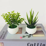 petite plante artificielle aloes pot blanc décoration moderne fleurs fausses vertes