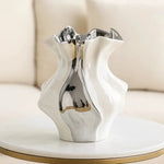 vase decoratif moderne porcelaine blanc ondulé texturé salon chambre coucher