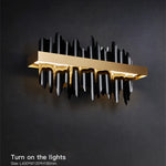 applique murale moderne noir doré éclairage cuisine sculptural lumière translucide fixée mur 15mètrescarrés