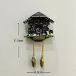 horloge pendule alpine animaux paysages aimants réfrigerateur texte traditionnel