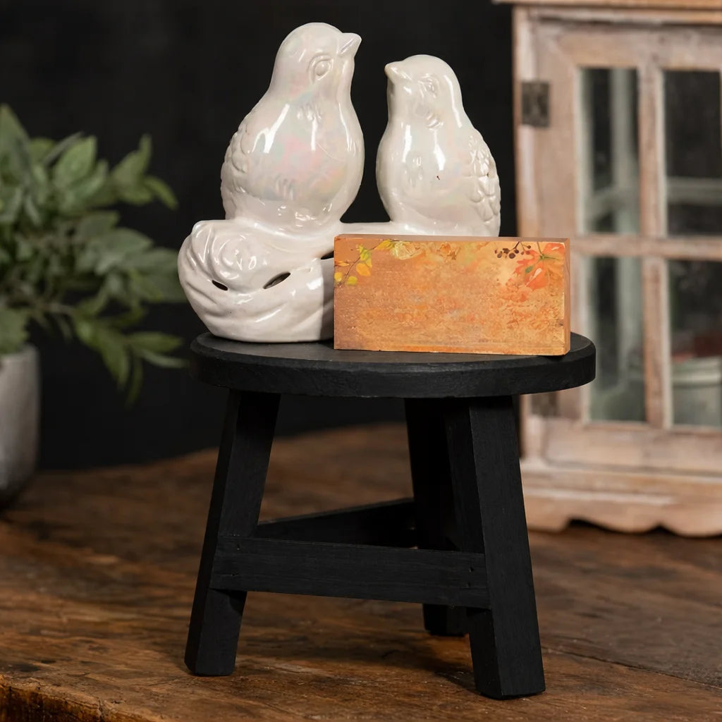 tabouret rustique bois naturel grain bois opaque jardiniere decoration intérieure miniature