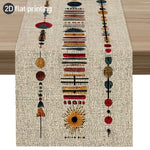 nappe rectangulaire géométrique ethnique bohème polyester beige marron rouge jaune bleu orange