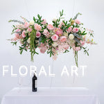 décoration murale artificielle bouquet fleurs roses pivoines feuilles vertes mariage anniversaireextérieur moderne 100cm 40cm