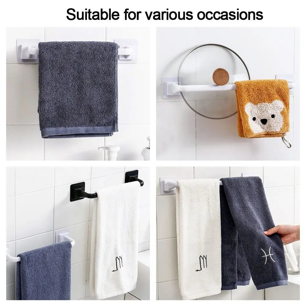 porte serviettes mural adhésif noir blanc moderne salle bains cuisine utilitaire clips serviettes