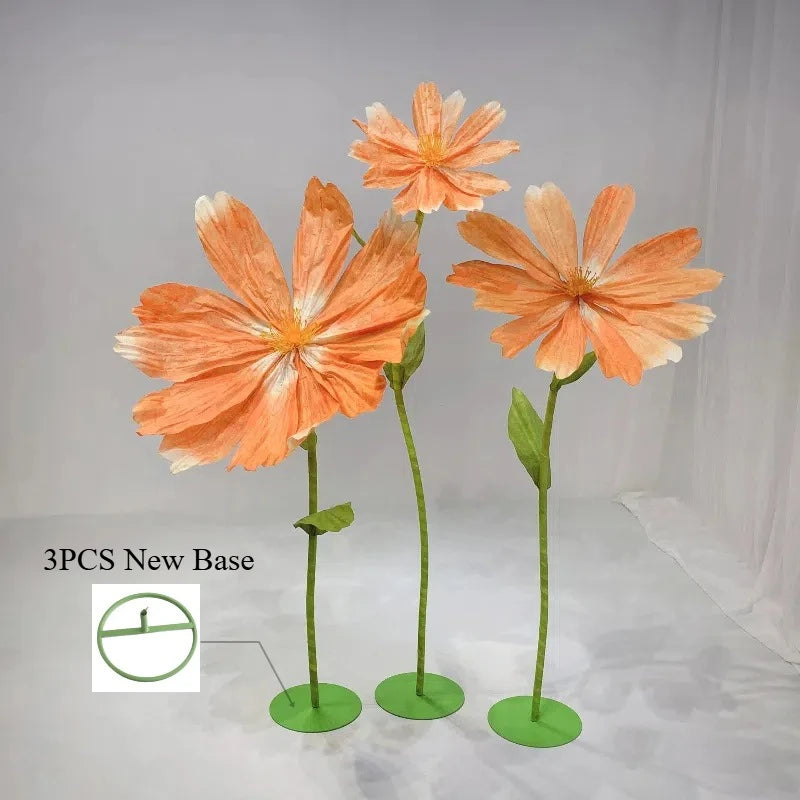 fleurs artificielles papier grandes marguerites décoration mariage anniversaire événements transparentes moderne minimaliste