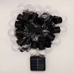 guirlande lumineuse solaire led transparente 20 ampoules globe texture chaleur festiveextérieur jardin patio camping
