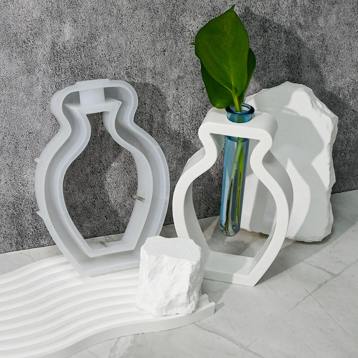 vases silicone blancs modernes contemporains artisanat bricolage hydroponiques gypse colle