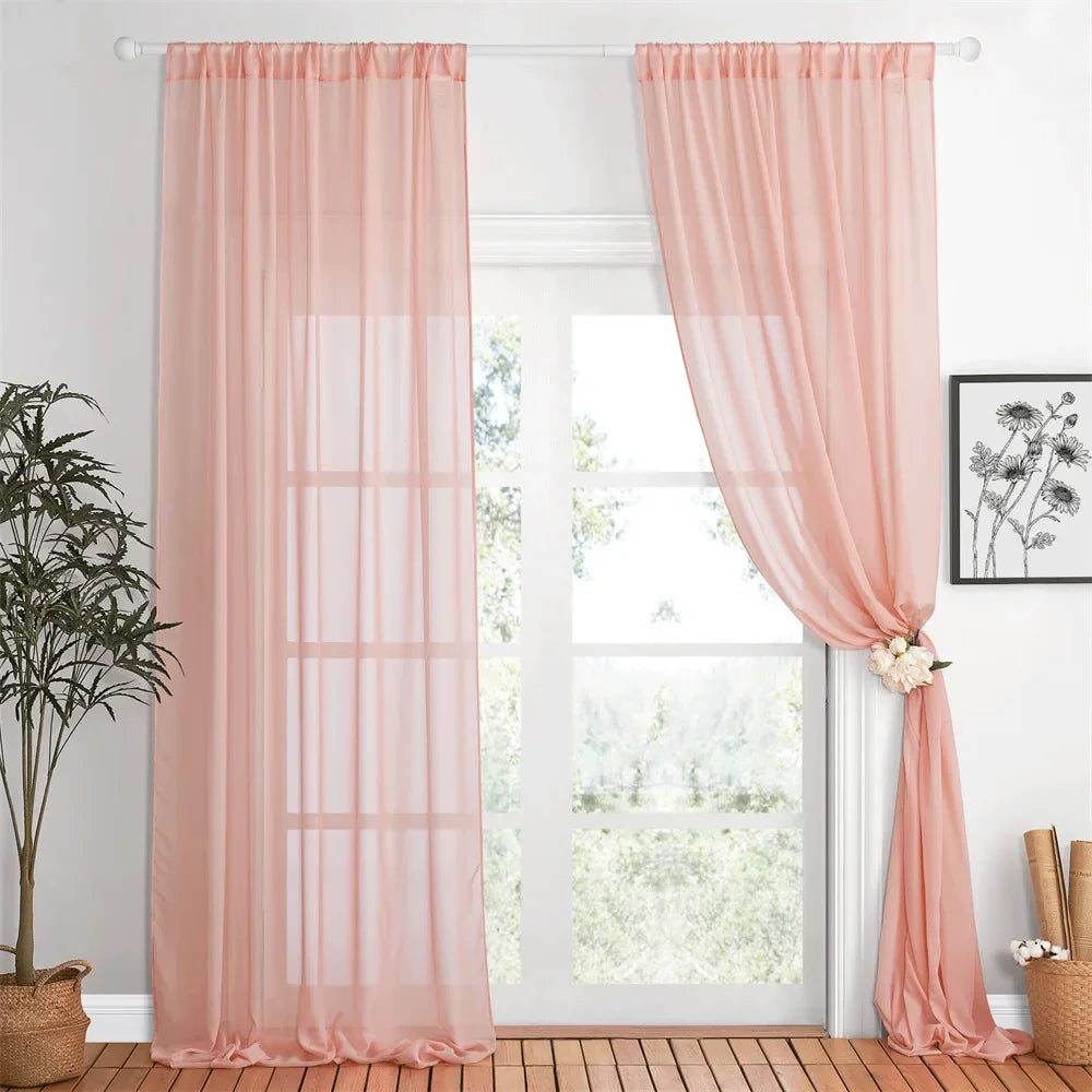 rideau uni rose clair moderne translucide 10ft 300cm 5ft 150cm mariage anniversaire