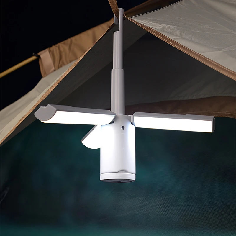lampe pliable rechargeable led gris clair moderne anneau suspension camping