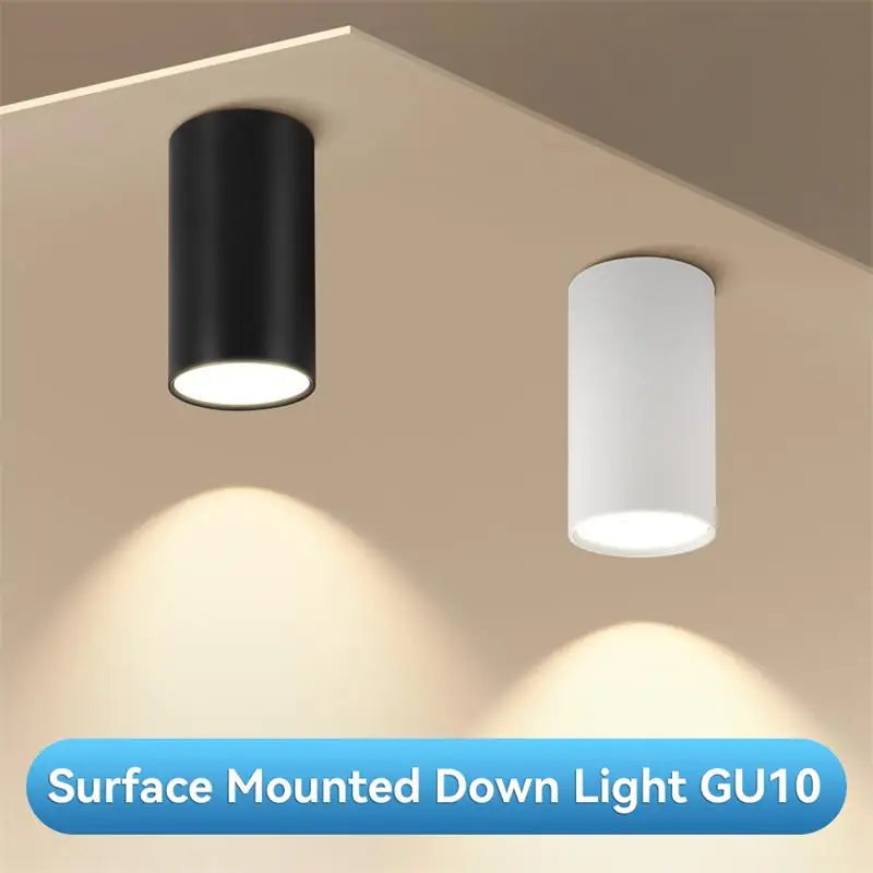 spot lumineux led gu10 noir blanc change couleur moderne interrupteur poussoir amovible